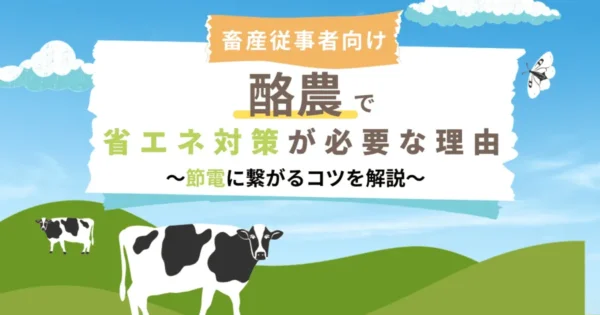 【畜産従事者必見】酪農で省エネ対策が必要な理由とコスト削減につなげるコツを解説